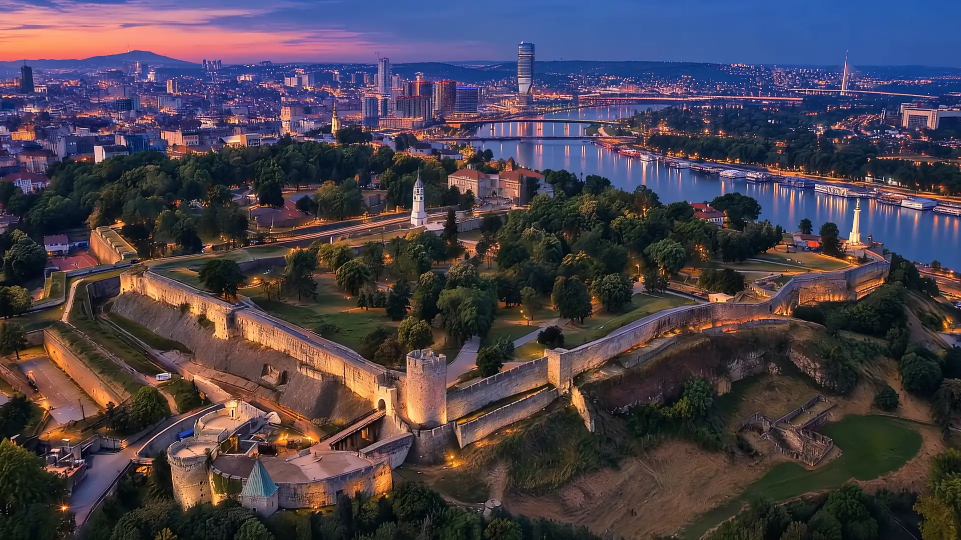 Belgrade from the air, illustration